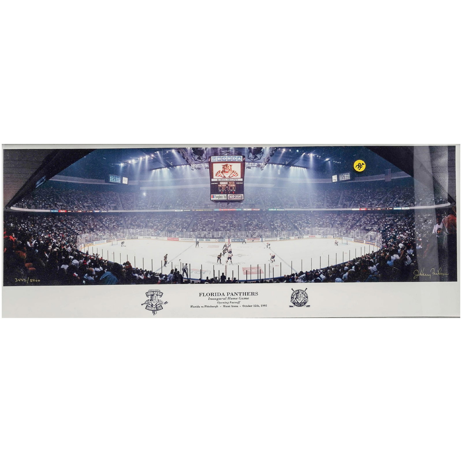 Florida Panther Inaugural Game Signed Panoramic Photograph by John Peluso w/ COA (1 of 8)
