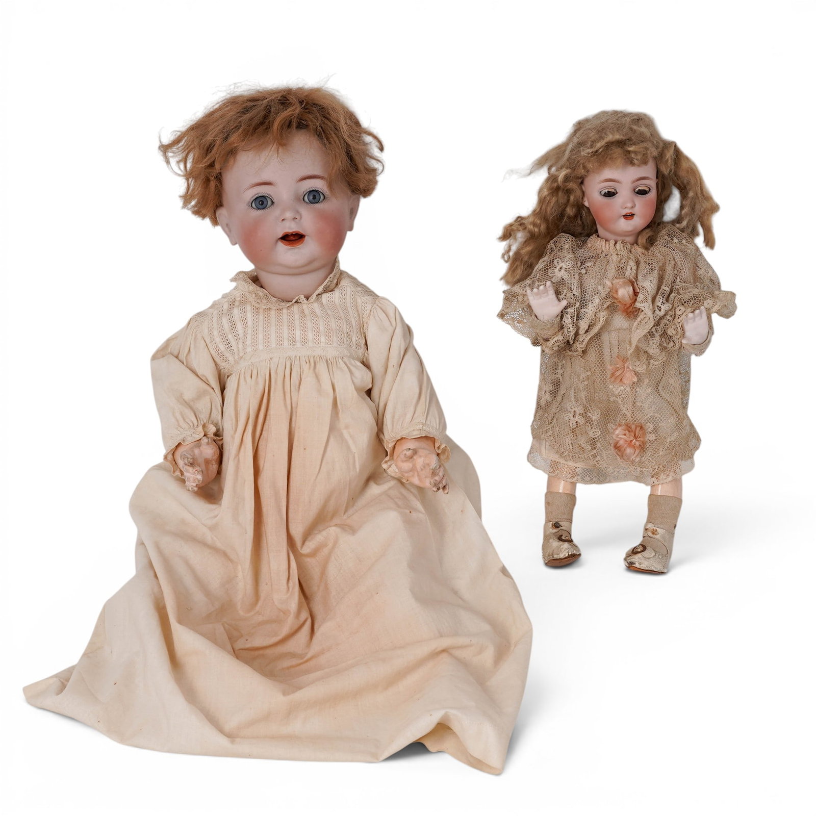 (2pc) Simon & Halbig Bisque Head & Jointed Composite Body Dolls (1 of 12)