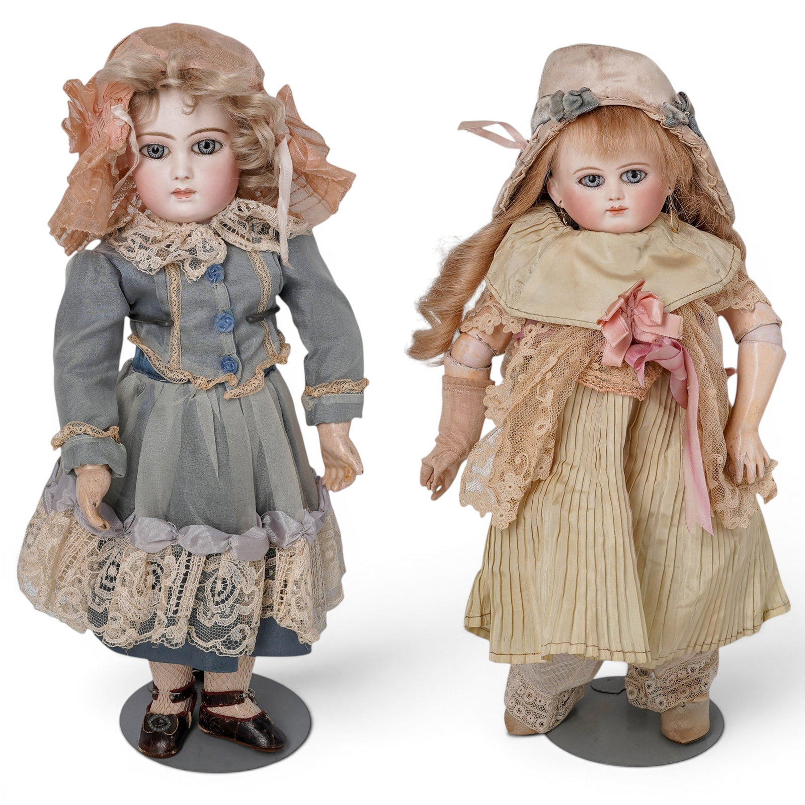 (2pc) Antique Bisque Head & Composite Body Dolls (1 of 12)