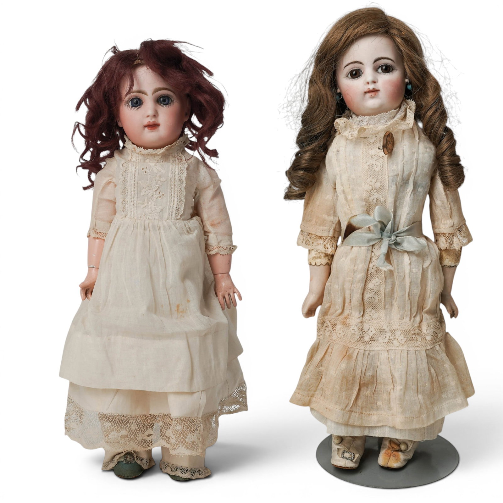 (2pc) Antique Bisque Head & Jointed Body Dolls (1 of 14)