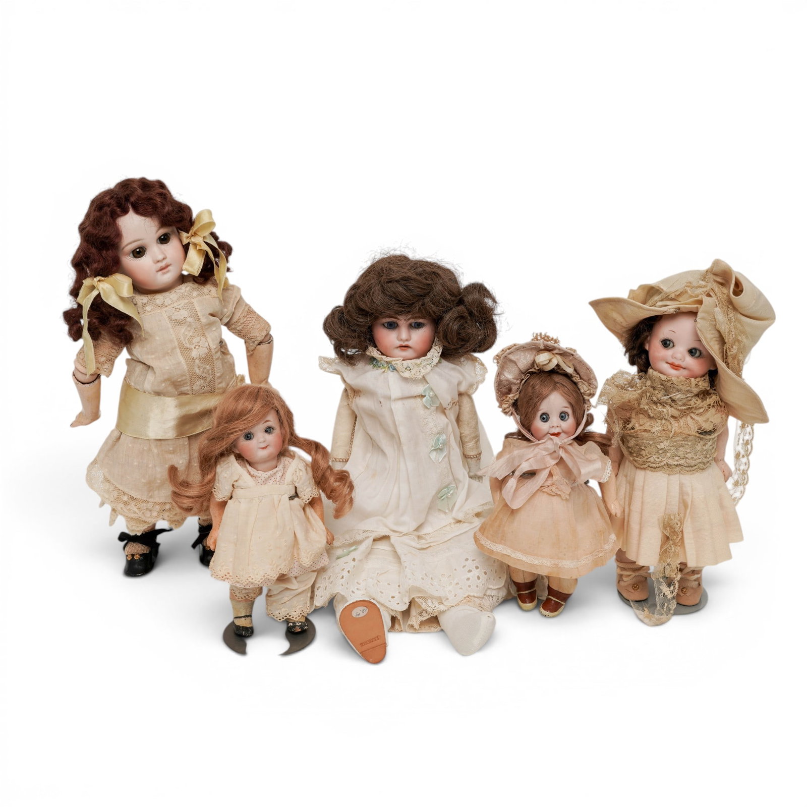 (5 pcs) Antique German Bisque Porcelain Dolls (1 of 17)