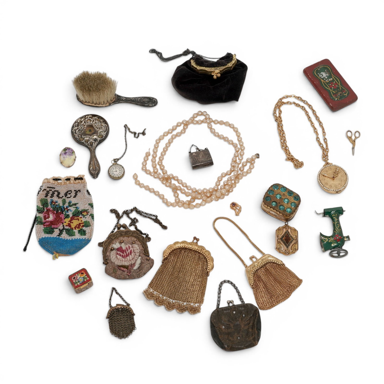 Antique Doll Accessories & Vanity Group (1 of 10)