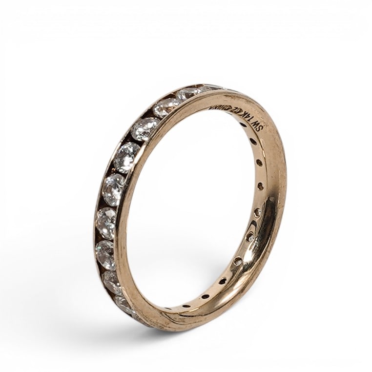 14k Gold CZ Eternity Band (1 of 4)