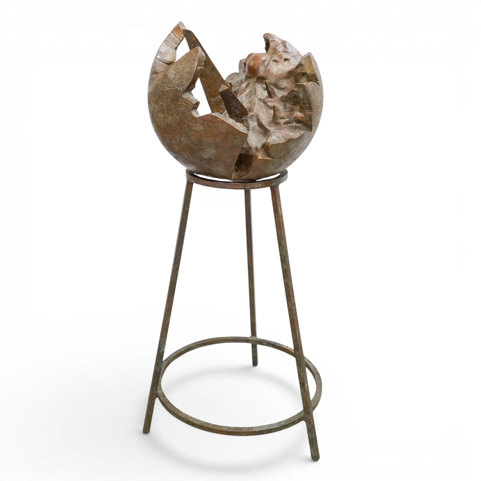 Large Bronze Destructed Globe Sculpture (1 of 8)