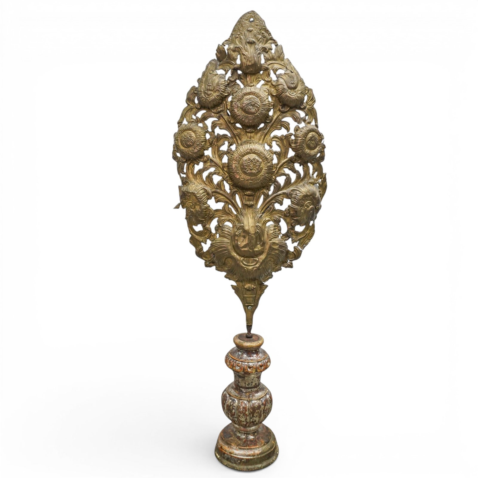Large Floral Pressed Gilt Metal Ornamentation (1 of 7)