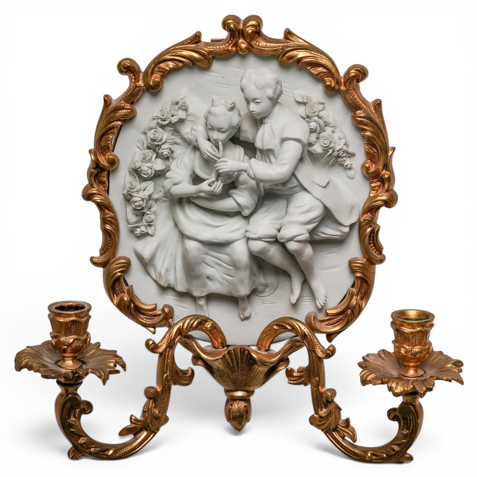 Scheibe-Alsbach Co. Bronze and Porcelain Wall Sconce (1 of 6)