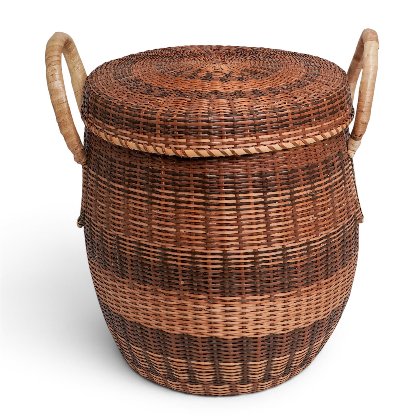 Chinese Hand-Woven Wicker Barrel Basket (1 of 5)