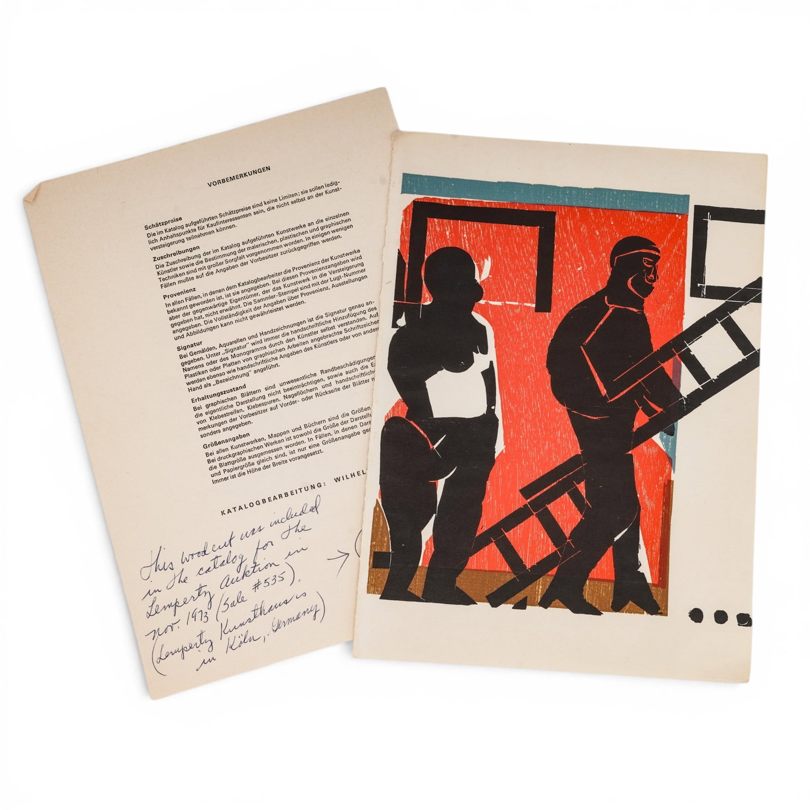 HAP Grieshaber for "W" Catalog, "Mann mit Leiter" Woodcut (1 of 6)