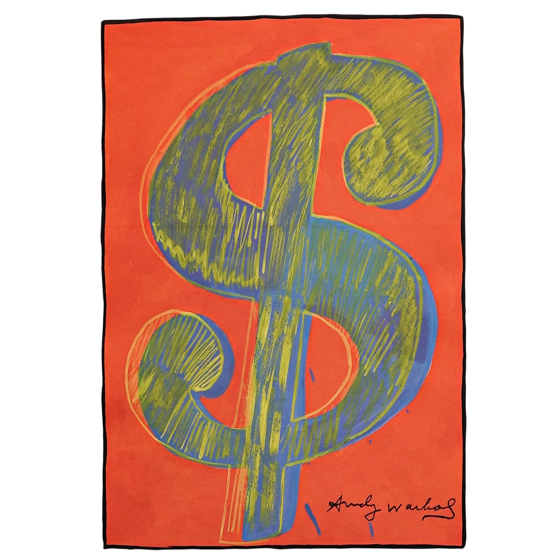 After Andy Warhol" Dollar Sign" Print: After Andy Warhol" Dollar Sign" Print 20th Cent. American "Dollar Sign" series by the iconic Pop Art pioneer Andy Warhol (American, 1928–1987), who originally conceived this body of work between 198
