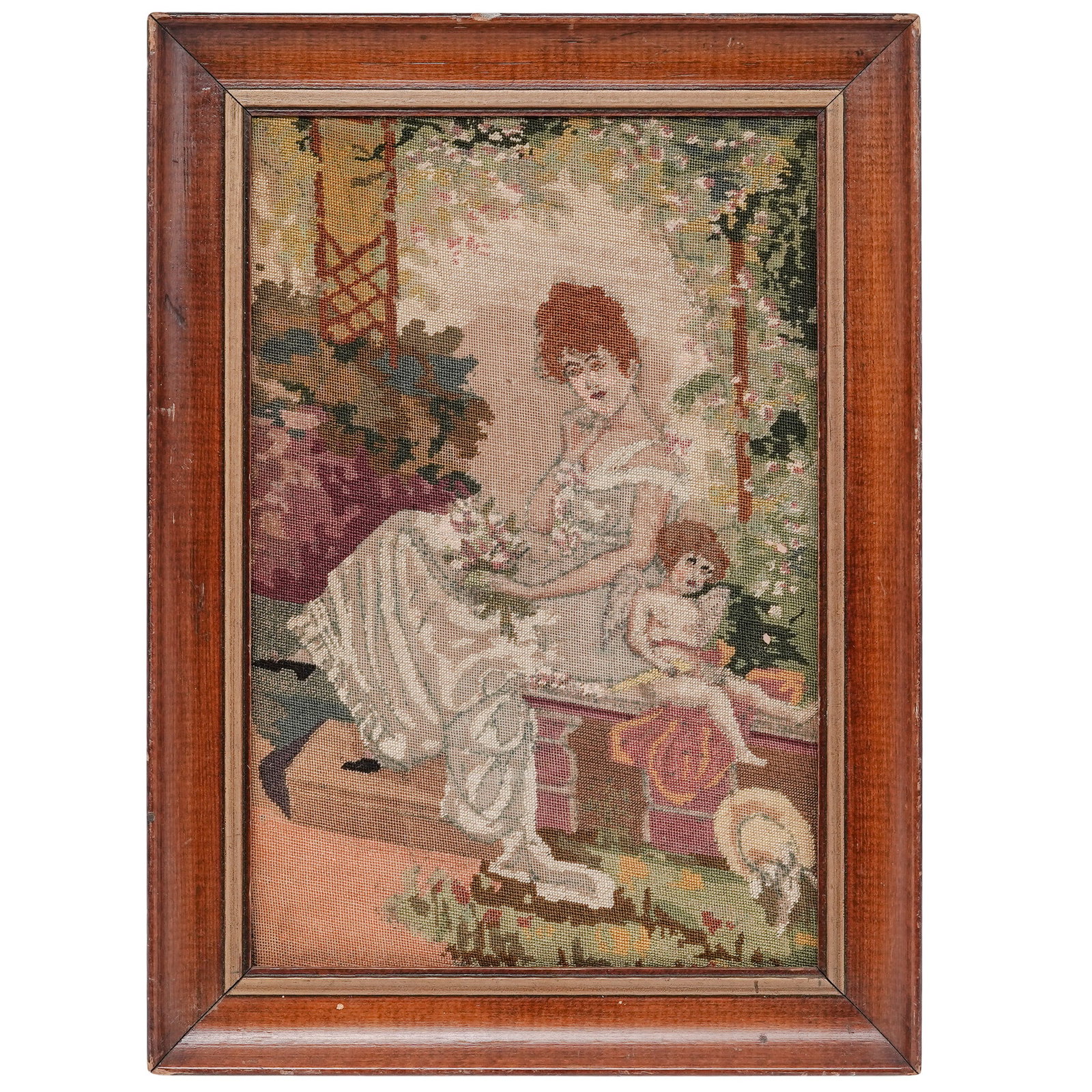 (4 pc) Vintage Needle Point Embroidery Samples (1 of 20)