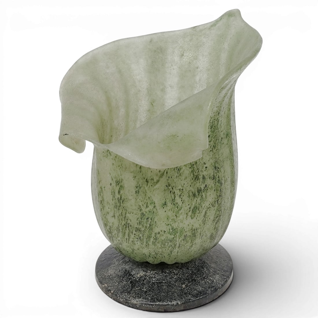 Vintage Murano Art Glass Lily Vase: Vintage Murano Art Glass Lily Vase Mid 20th Cent., Italian This vintage hand-blown Murano art glass lily vase was crafted in Italy and imported by the high-end decor firm Sarreid Ltd. during the mid-2