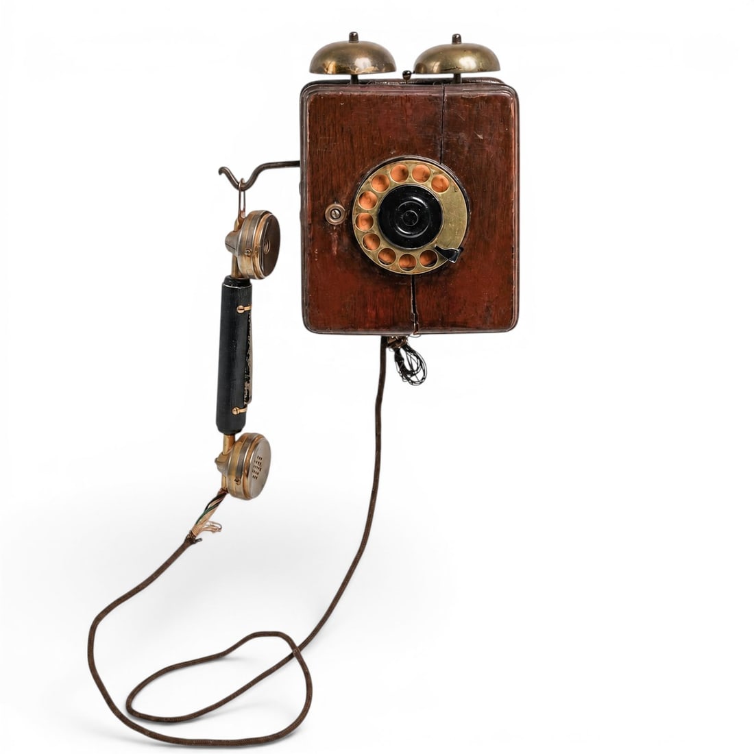 Antique Wooden Rotary Box & Phone (1 of 10)