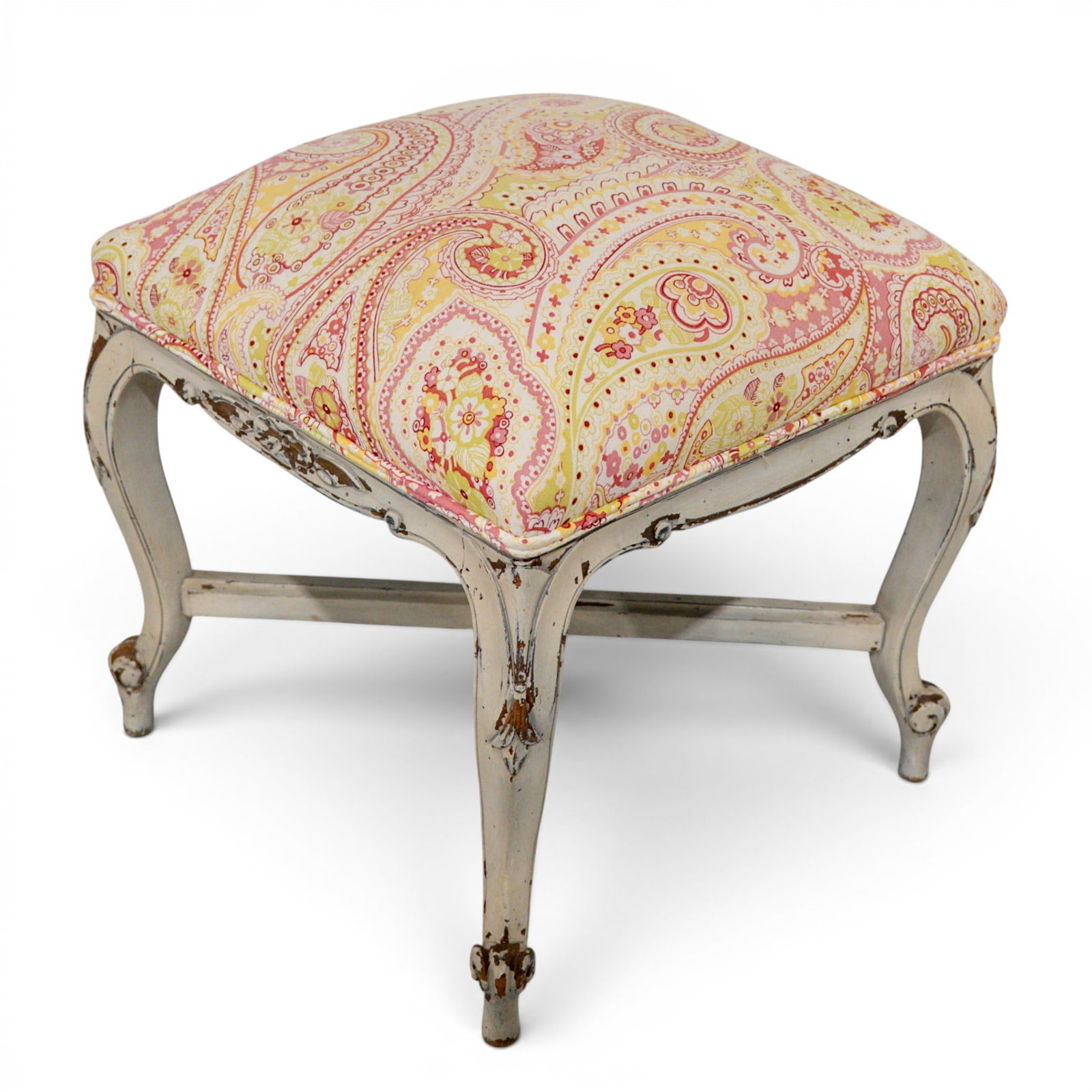French Provincial Louis XV Style Vanity Stool (1 of 4)