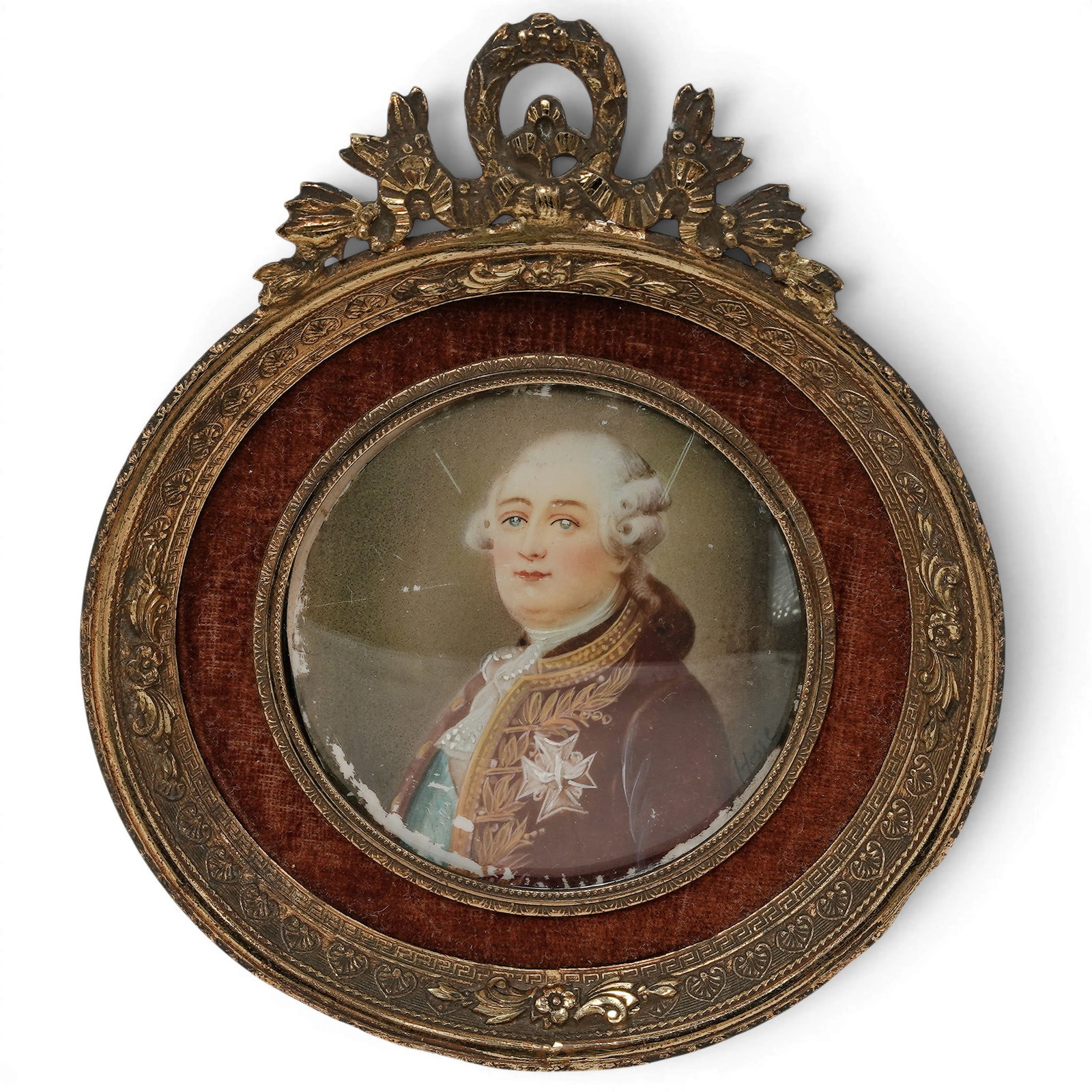 Attrib. Henry-Joseh Hesse "King Louis XVI" Oil on Natural Bone (1 of 5)