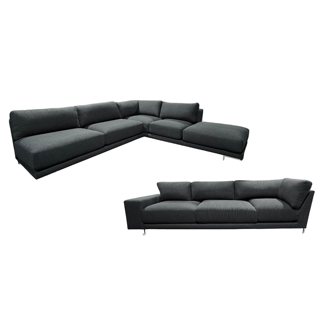 Thayer Coggin Navy Blue Sectional & Three Seater Sofa (1 of 10)