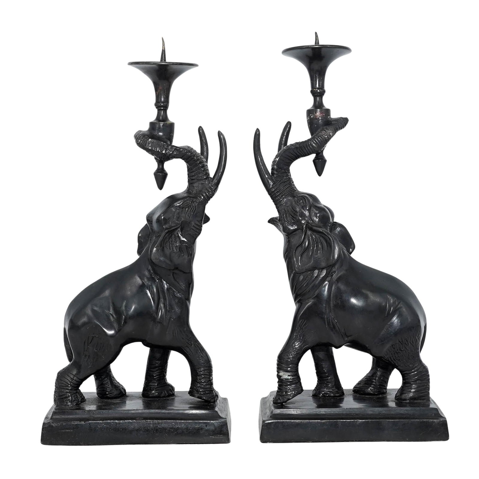 Pair Of Maitland-Smith Bronze Elephant Candle Holders (1 of 6)