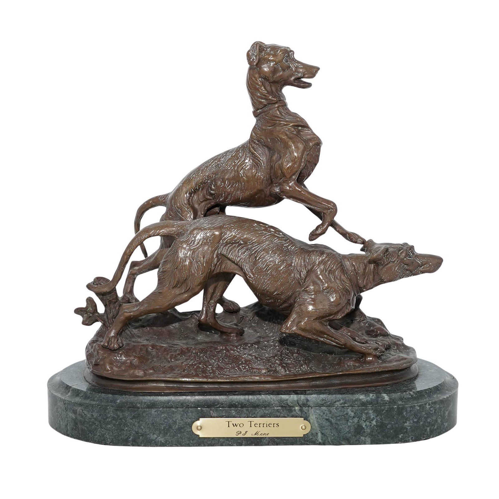 Pierre-Jules Mene "Two Terriers" Bronze Sculpture (1 of 12)