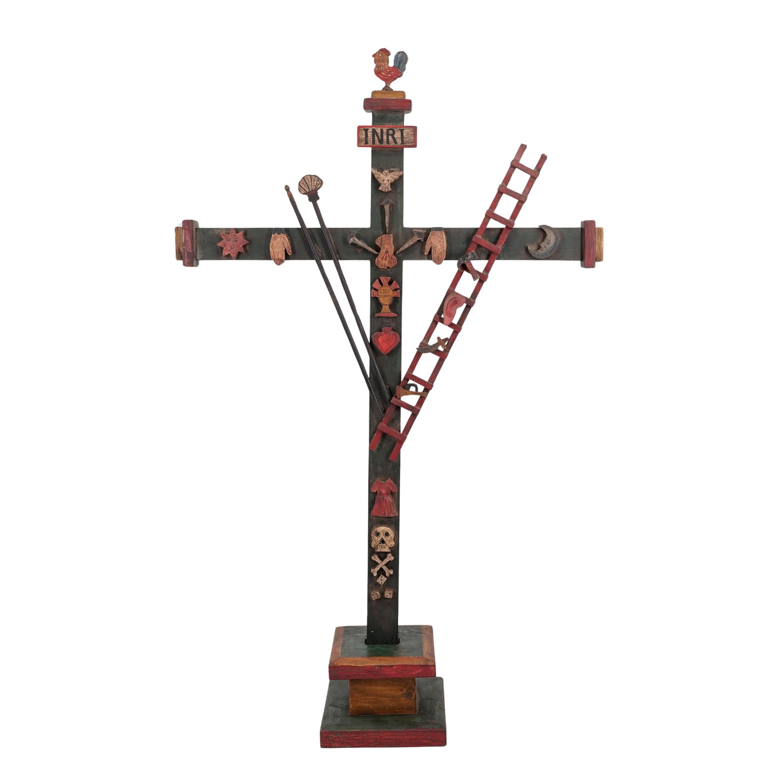 Large Antique Arma Christi Wooden Cross (1 of 6)