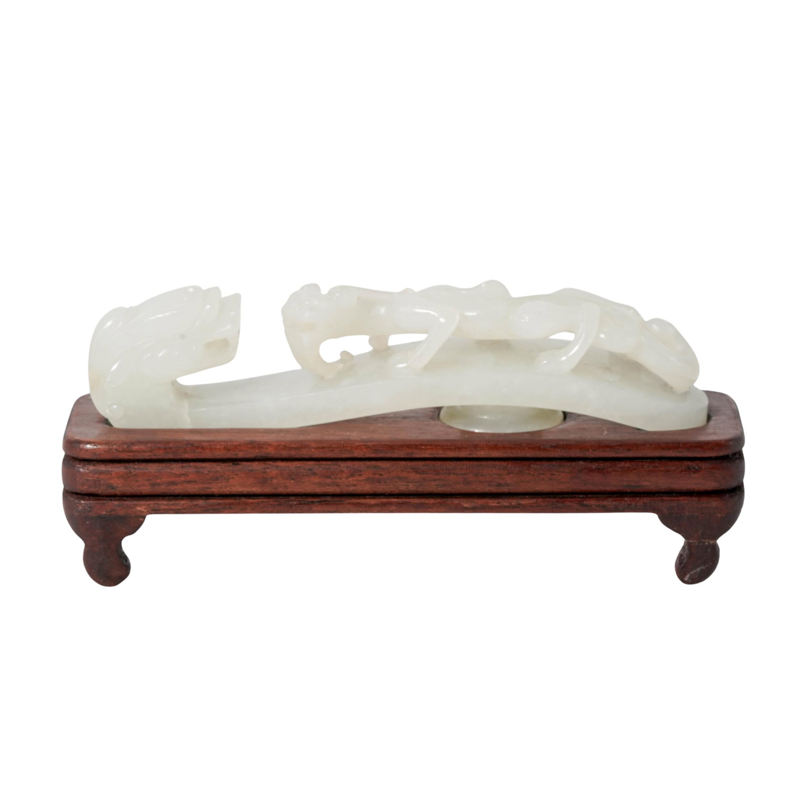 Qing Dynasty Chinese Carved Pale Celadon Jade Dragon Belt Hook (1 of 10)