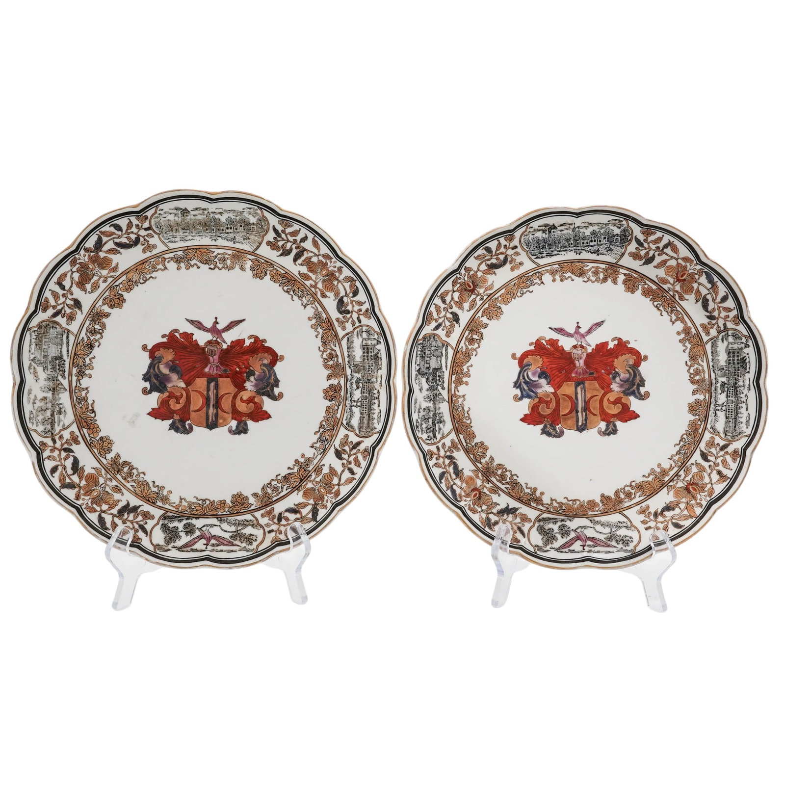 Chinese Export Armorial Porcelain Plate (1 of 8)