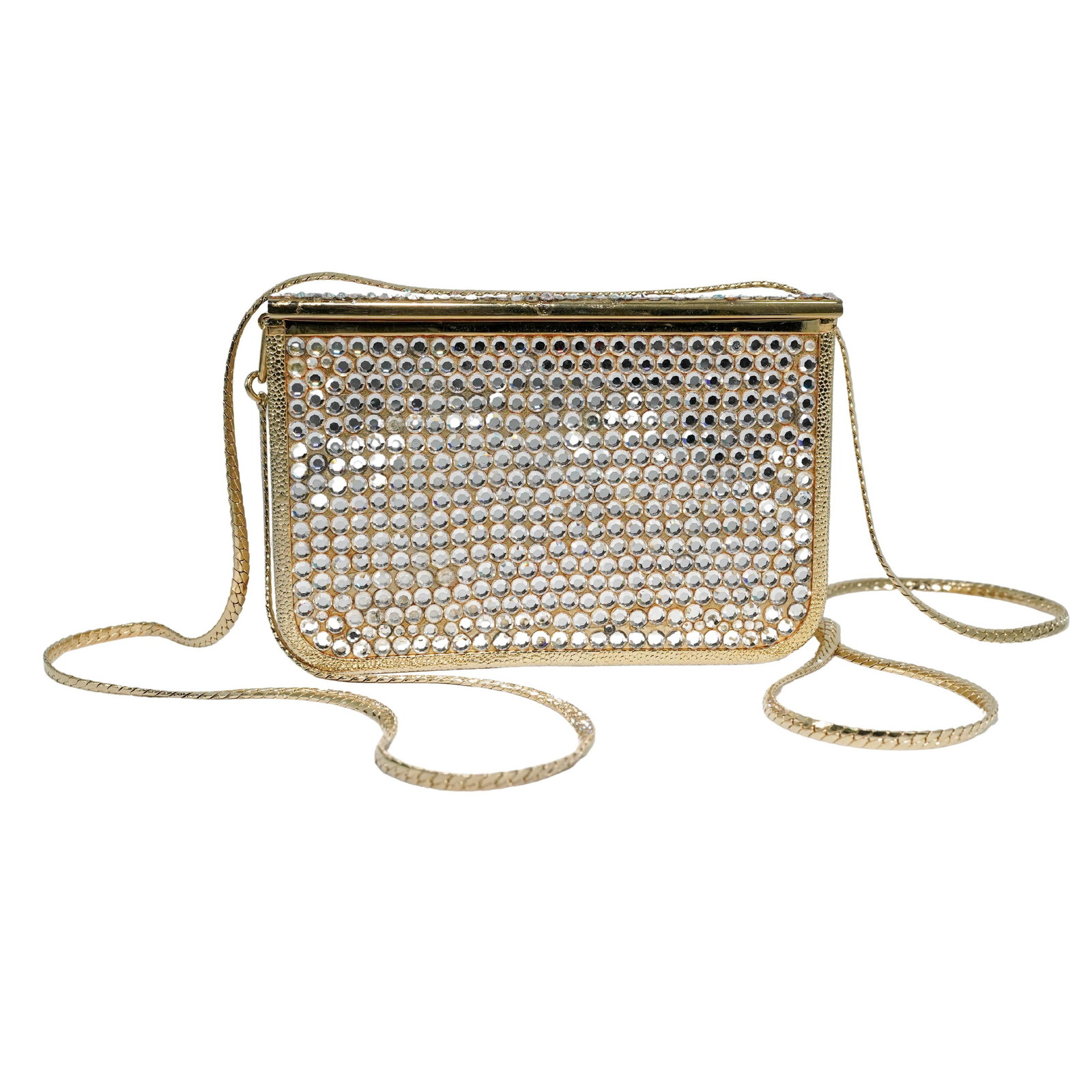 Judith Leiber Crystal & Gilt Metal Minaudiere (1 of 5)