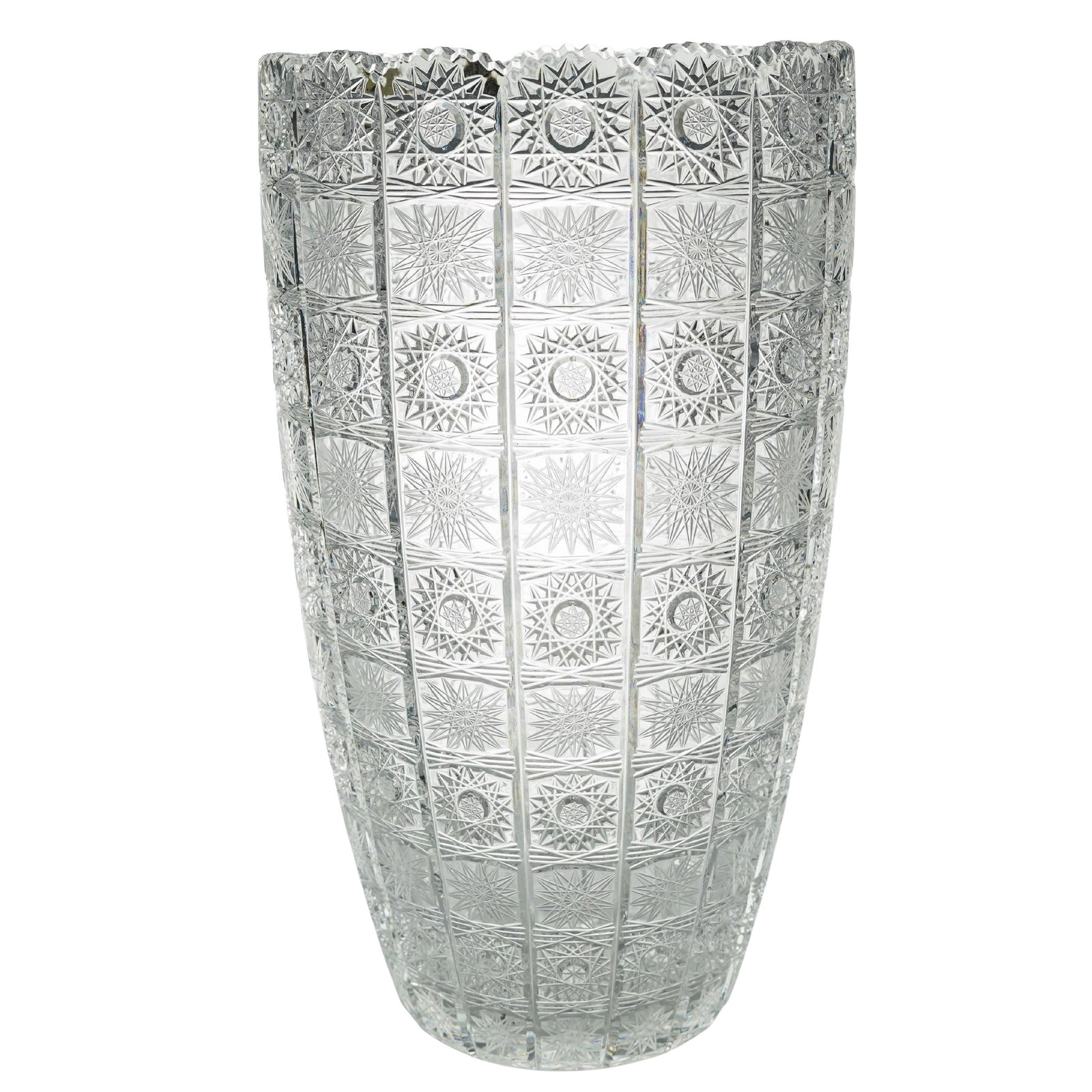 Large Czech Bohemian Cut Crystal Vase (1 of 5)