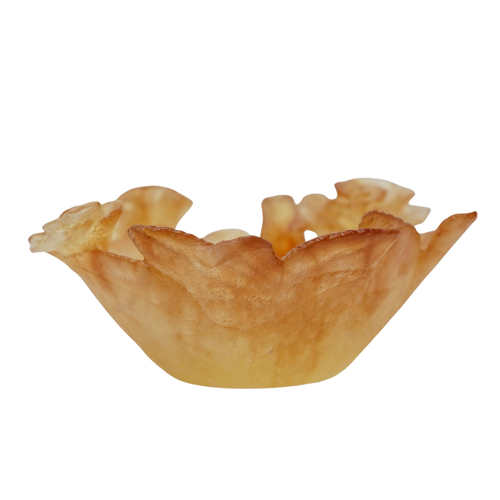 Daum Amber Pate de Verre Rose Bowl (1 of 3)