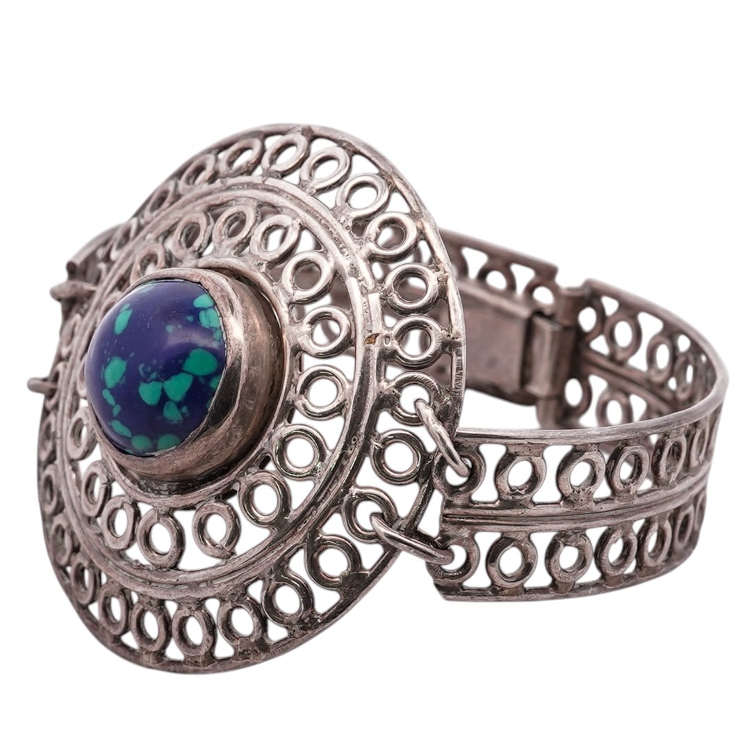 Lucko Taxco Sterling Silver & Azurite-Malachite Bracelet (1 of 6)