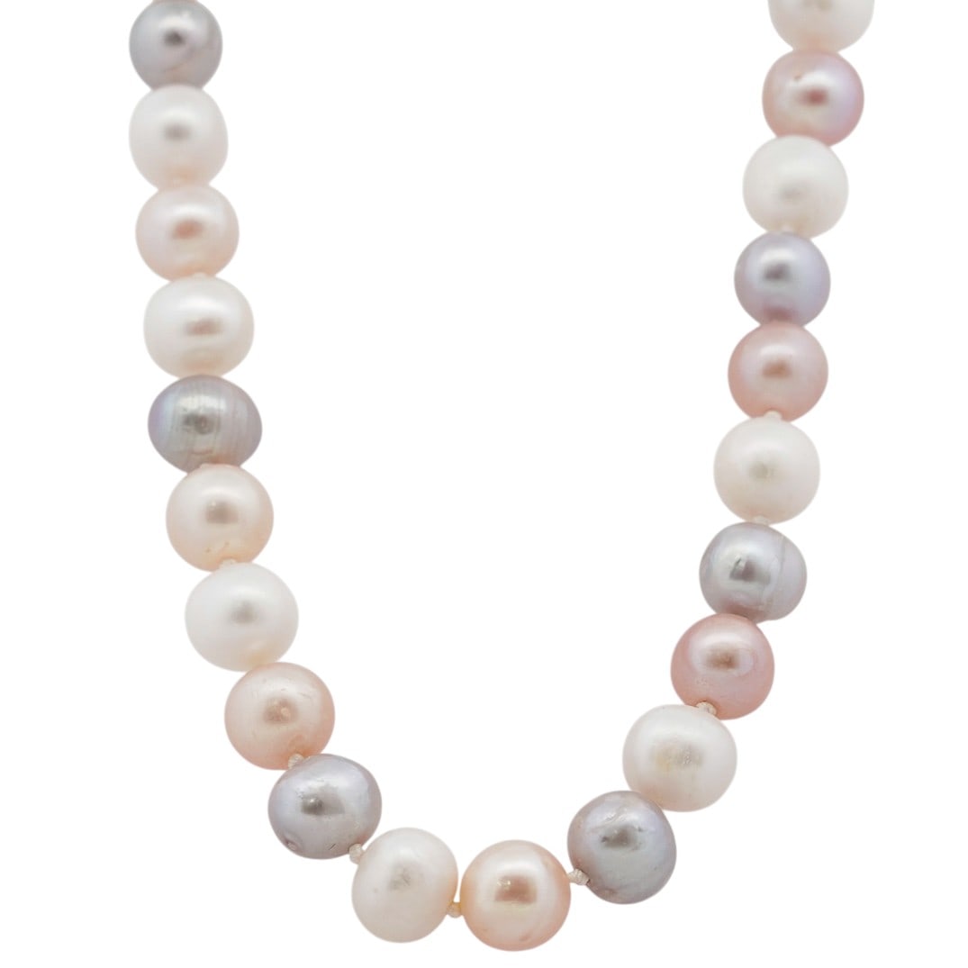 Multicolor Cultured Pearl Necklace with 14k Gold Clasp (1 of 3)