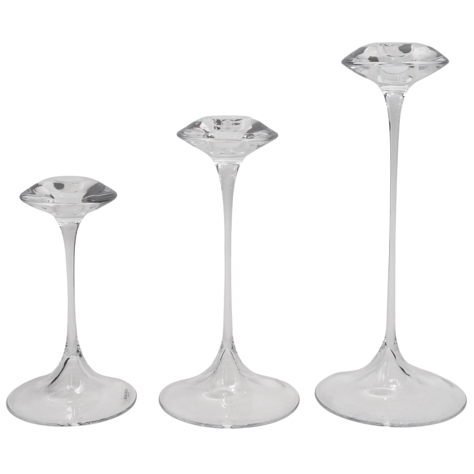 (3 Pcs) Kosta Boda Glass Candlesticks (1 of 5)