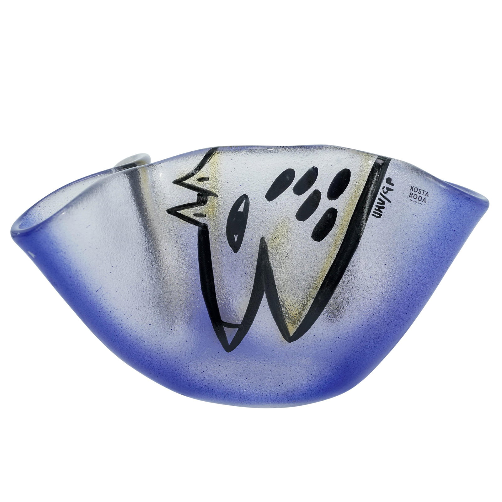 Ulrica Hydman "Happy Going" Art Glass Bowl: Ulrica Hydman "Happy Going" Art Glass BowlLate 20th c., Sweden"Happy Going" art glass bowl, designed by the renowned Swedish artist Ulrica Hydman Vallien (1938–2018) for Kosta Boda. It features mout
