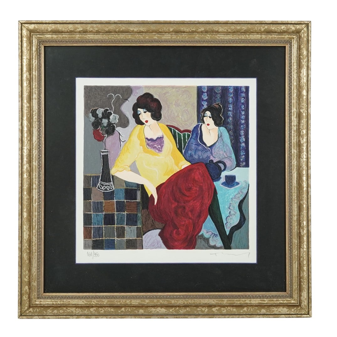 Itzchak Tarkay (1935–2012) 'Enchanted Moment' Color Lithograph (1 of 5)