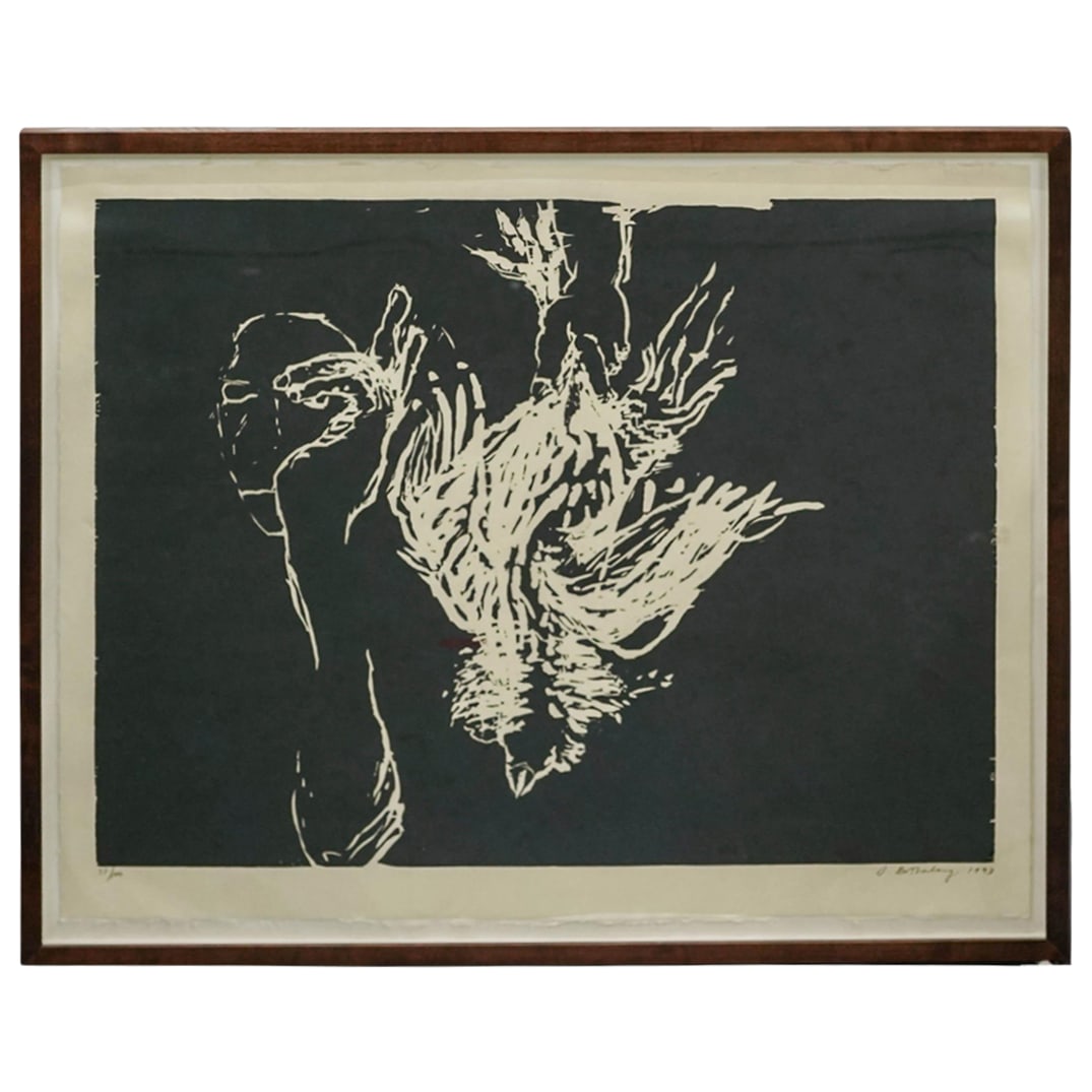 Susan Rothenberg (American, 1945-2020) 'Dead Rooster #4' Wood Cut Print (1 of 7)