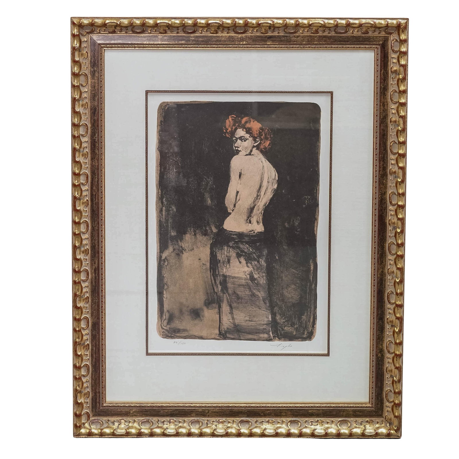 Malcom T Liepke (American, b. 1953) "Looking Back" Lithograph: Malcom T Liepke (American, b. 1953) "Looking Back" Lithograph1999, AmericanMalcolm T. Liepke (American, b. 1953) lithograph titled "Looking Back", completed originally in 1999. Signed in lower right a