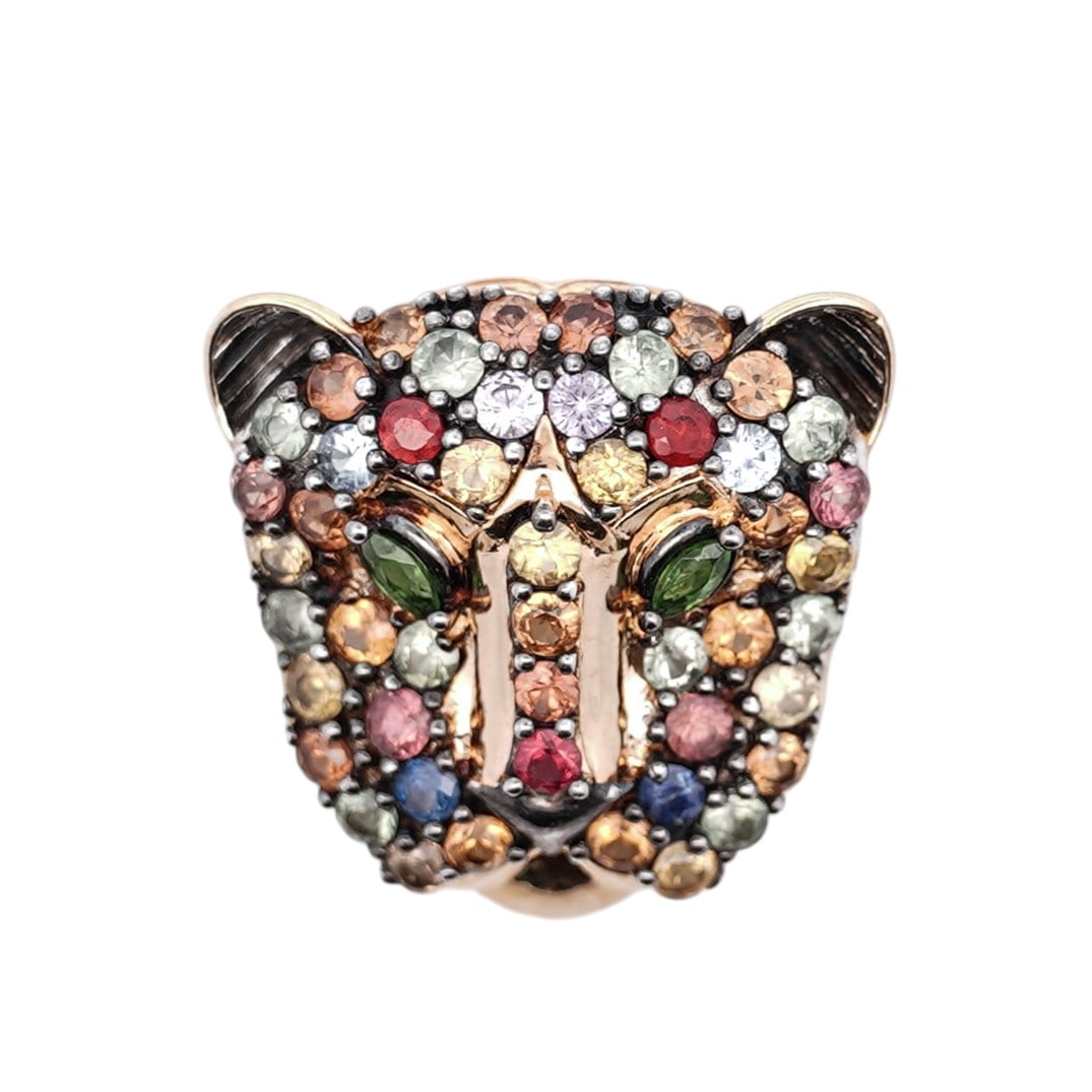 Michael Valitutti "Gems en Vogue" Sterling Silver & Sapphire Panther Ring (1 of 3)