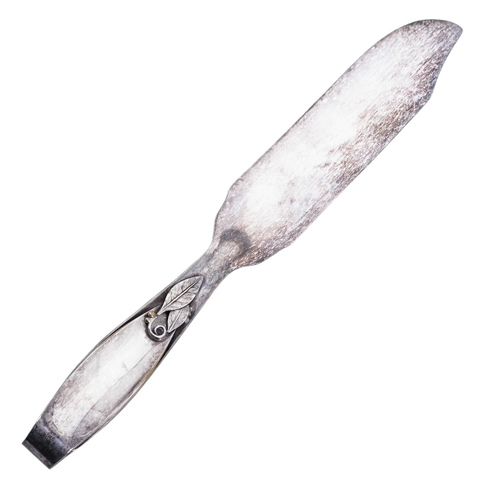 Vintage Allan Adler Silver Plated "Leaf and Berry" Butter Knife: Vintage Allan Adler Silver Plated "Leaf and Berry" Butter KnifeMid 20th Cent.,AmericanThis handcrafted master butter knife features the organic "Leaf and Berry" adorned with applied silver leaves and