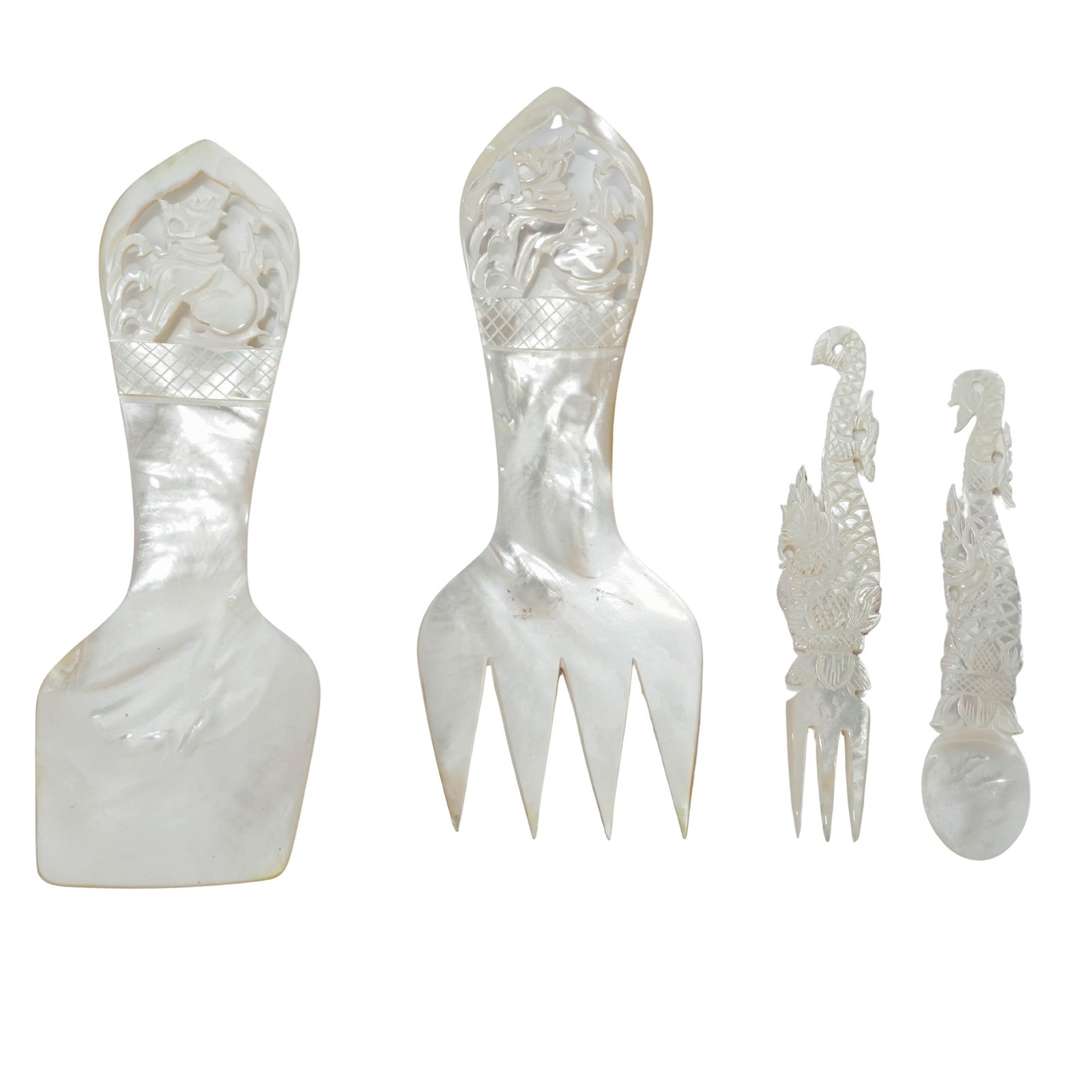 (4 pcs) Antique Chinese Export Mother of Pearl Utensils (1 of 4)