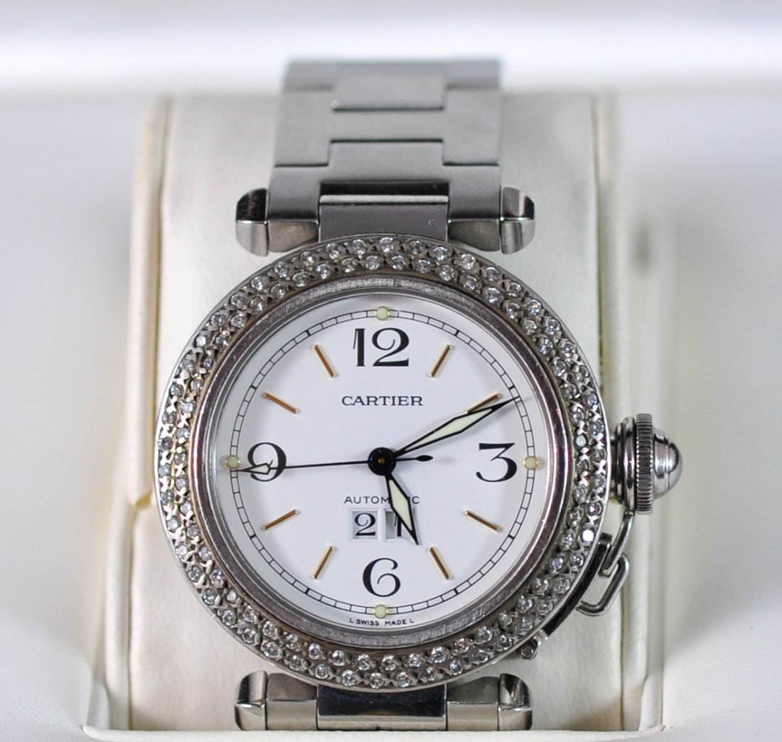 Ladies stainless Cartier Pasha with diamond bezel - 2