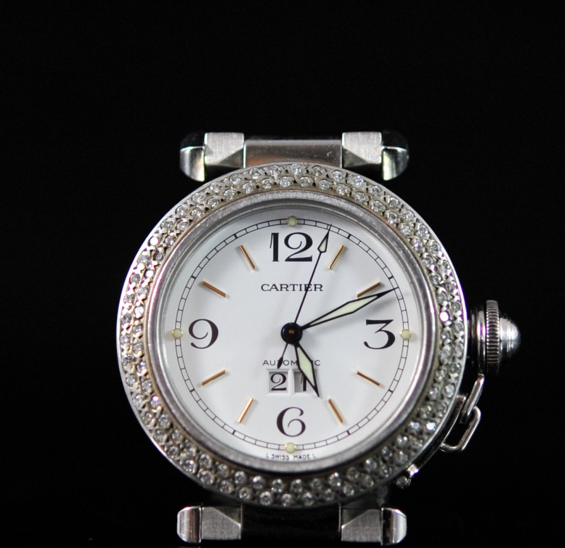 Ladies stainless Cartier Pasha with diamond bezel - 3