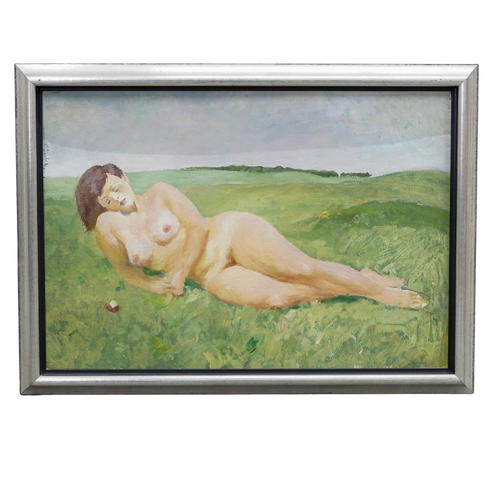 Dmitry Georgievich Oboznenko (1930-2002) Nude on Board: Dmitry Georgievich Oboznenko (1930-2002) Nude on Board 1985, Russian Dmitry Oboznenko was a prominent Soviet and Russian painter and graphic artist associated with the Leningrad (now St. Petersburg)
