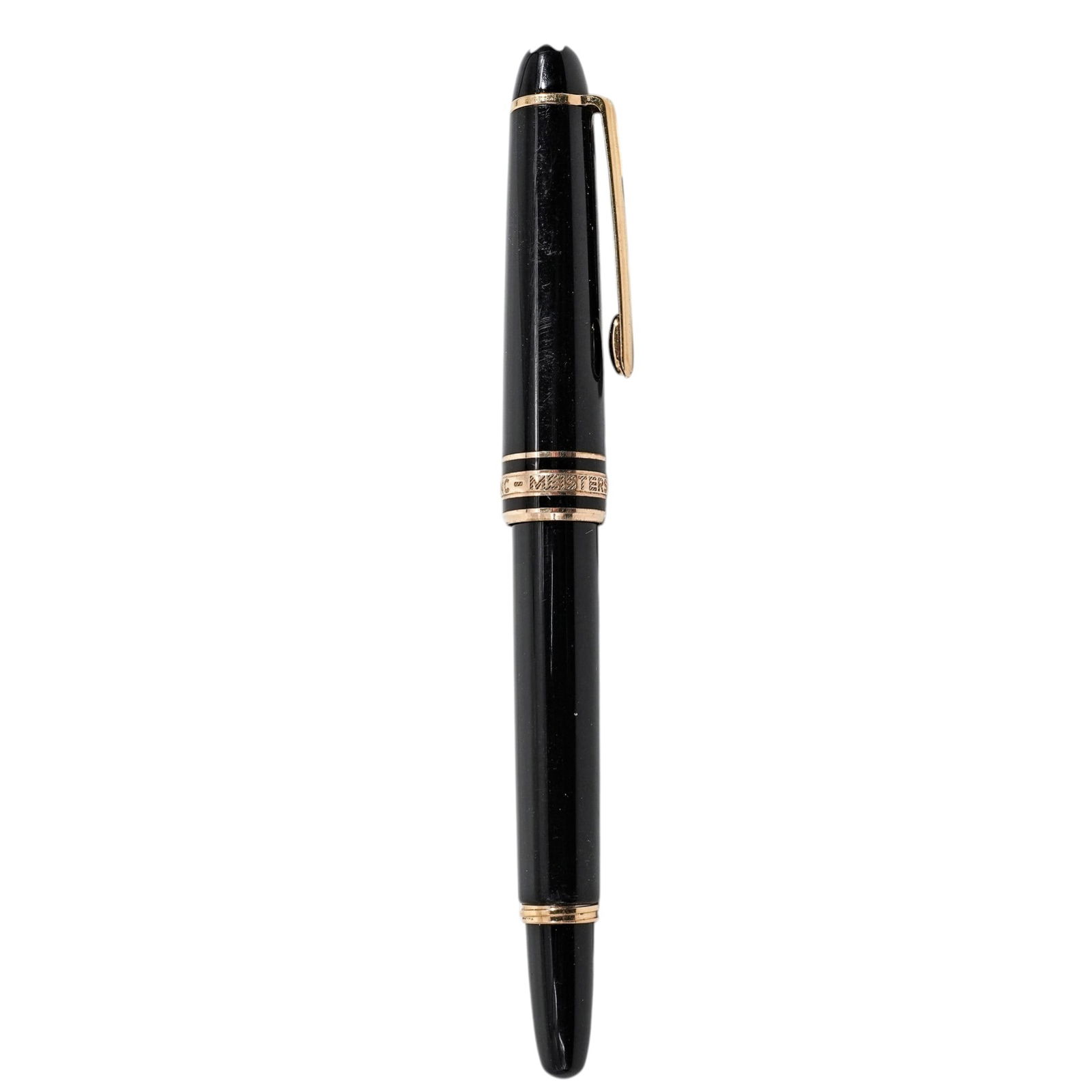 Montblanc Meisterstuck 14K Gold Nib Fountain Pen: Montblanc Meisterstuck 14K Gold Nib Fountain Pen20th Century. GermanyMontblanc Meisterstuck Mozart compact, small-sized fountain pen with 585/14K gold nib. Includes original Montblanc case, ink cartou