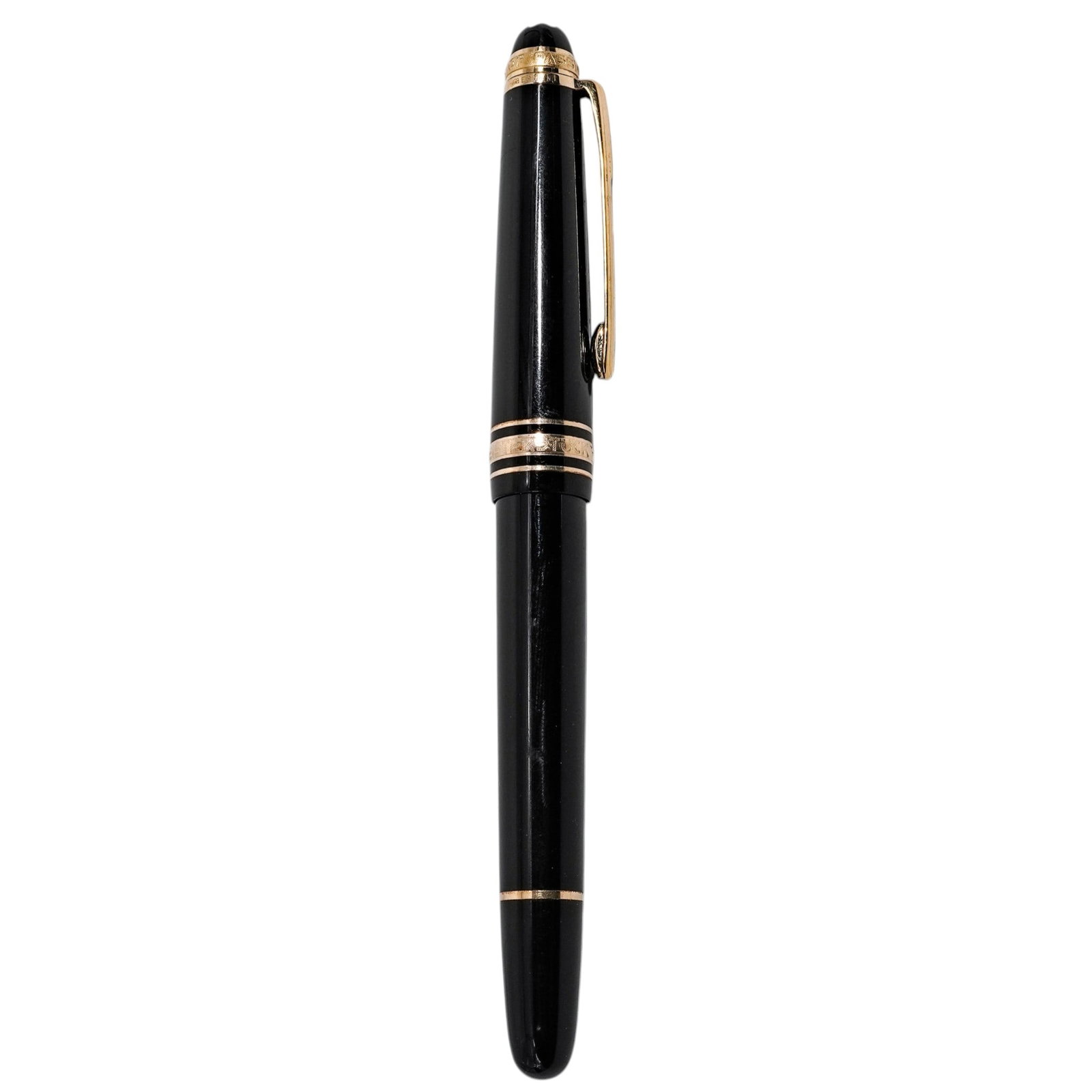 Montblanc Meisterstuck 14K Gold Nib 75th Anniversary Fountain Pen: Montblanc Meisterstuck 14K Gold Nib 75th Anniversary Fountain Pen20th Century. Germany.Montblanc Meisterstuck 75th Anniversary Special Edition black resin fountain pen with 585/14K Gold nib. Includes