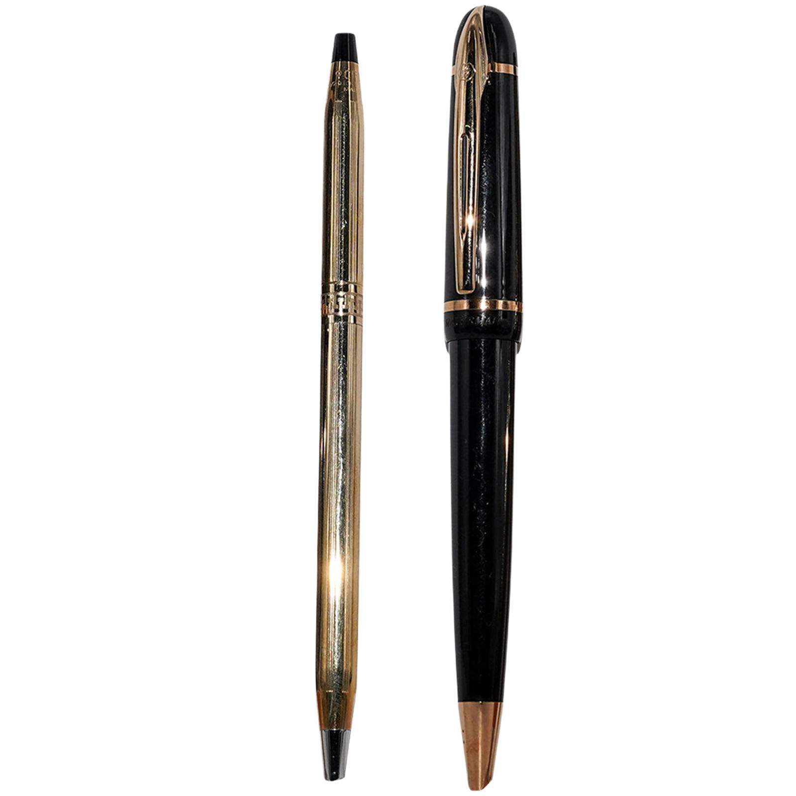 (2 Pc) 10K Gold Filled Cross & Waterman Ballpoint Pens Grouping: (2 Pc) 10K Gold Filled Cross & Waterman Ballpoint Pens Grouping20th Century. USA-France.(2 Pc) Waterman & Cross Fountain Pens Grouping. Includes:(1 Pc) one 10K gold filled Cross ladies ballpoint pen.