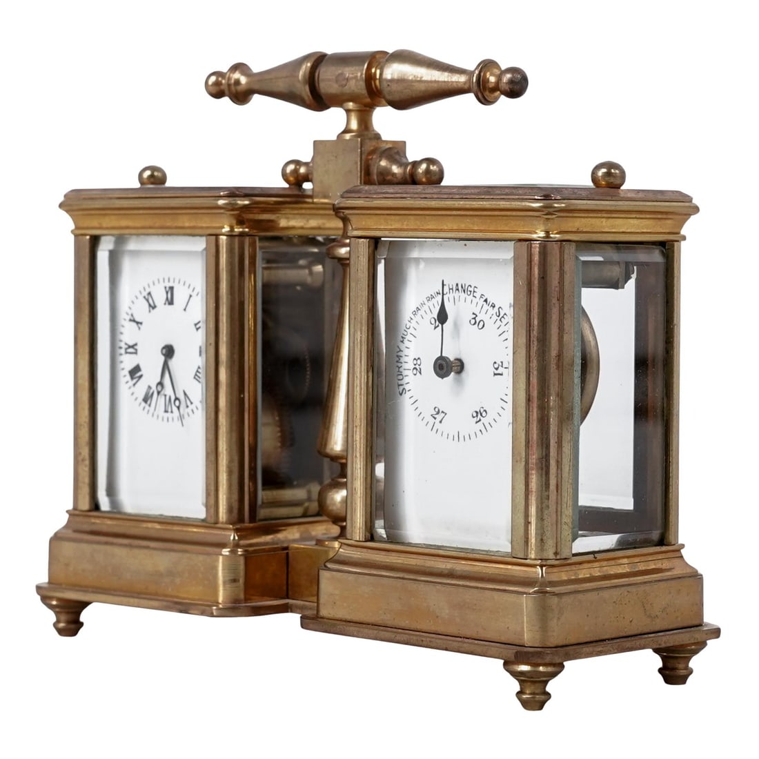 French Miniature Brass Carriage Clock & Barometer Compendium (1 of 10)