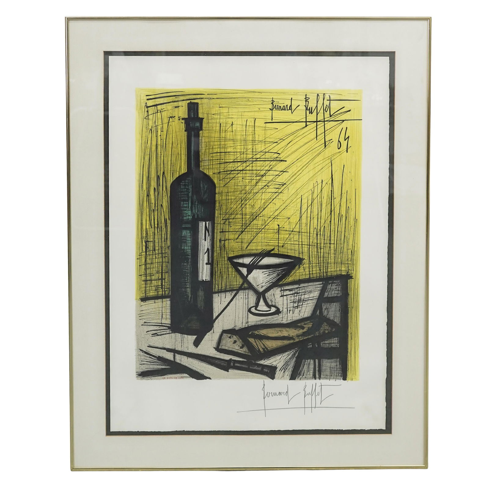 Bernard Buffet (French 1928-1999) "Le Pain et le Vin" Color Lithograph (1 of 7)