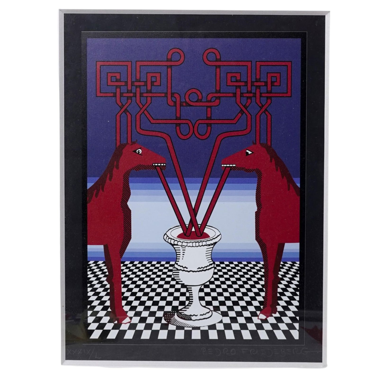 Pedro Friedeberg (Mexican b. 1936) "Saludcita y Provechito" Op Art Serigraph: Pedro Friedeberg (Mexican b. 1936) "Saludcita y Provechito" Op Art Serigraph2018-2019, MexicanGeometric optic color serigraph titled "Saludcita y Provechito" hand signed and numbered XXXIX / L.Pedro F