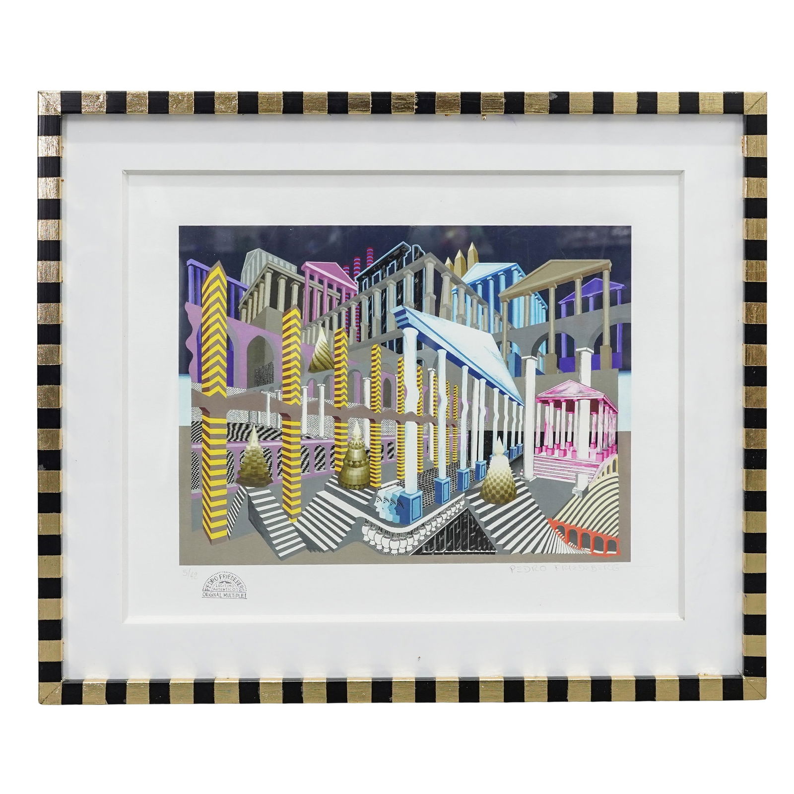 Pedro Friedeberg (Mexican b. 1936) "El Siglo de Pericles" Op Art Serigraph: Pedro Friedeberg (Mexican b. 1936) "El Siglo de Pericles" Op Art Serigraph20th century, MexicanGeometric optic color serigraph titled "El Siglo de Pericles" hand signed and numbered 5/42Pedro Friedebe