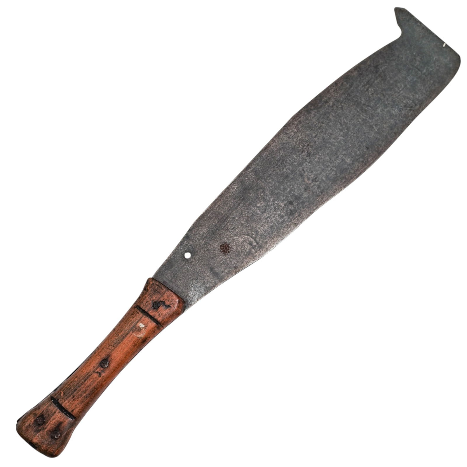 Vintage Collins Co. Sugar Cane Machete: Vintage Collins Co. Sugar Cane Machetecirca 1940s, AmericanWWII-era cane knife, a type of specialized machete often used for harvesting sugar cane or clearing heavy brush. It features a distinctive, h