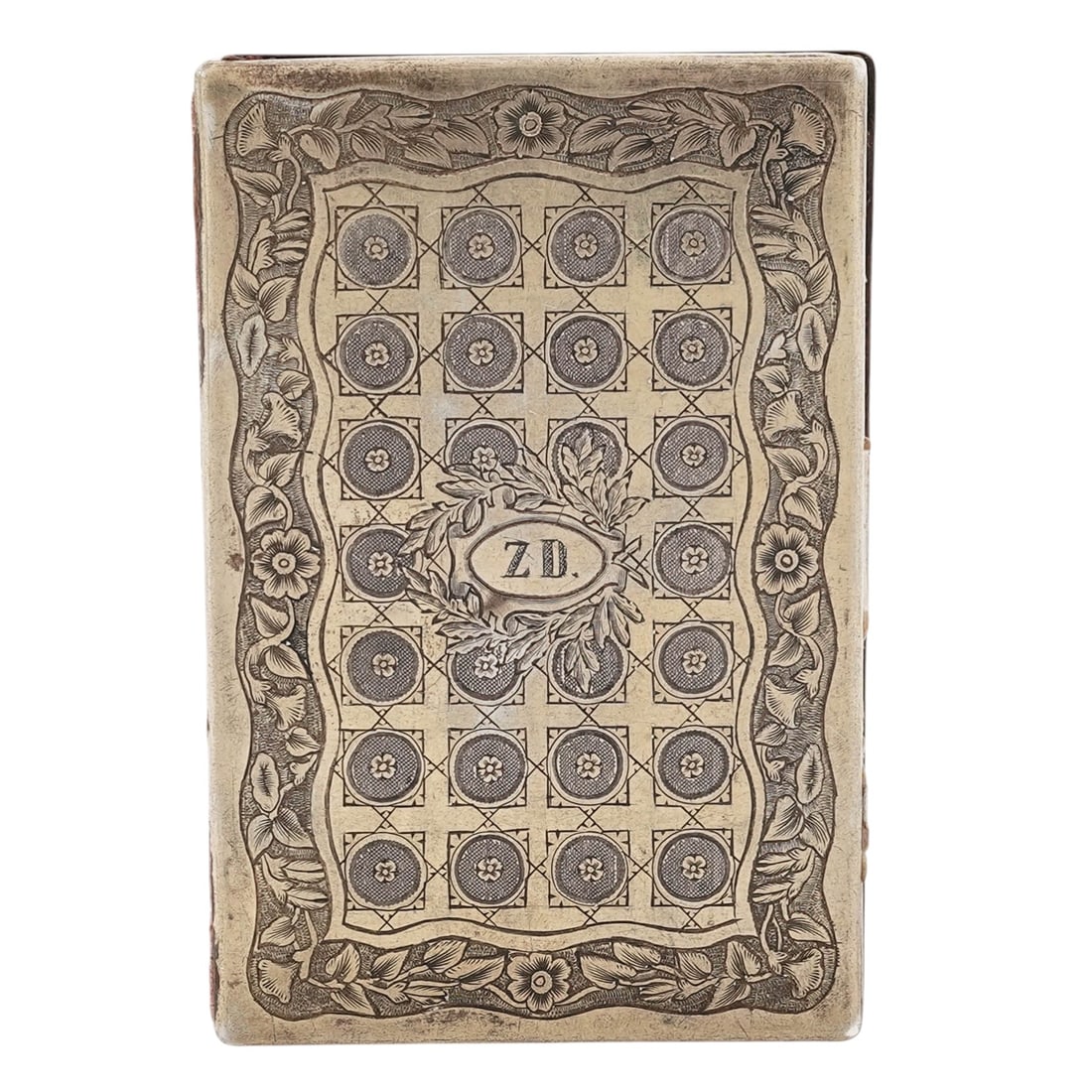 Antique Silver 'Carnet De Bal' Notepad Case W/ Pencil: Antique Silver 'Carnet De Bal' Notepad Case W/ Pencil19th Century.Antique Silver Carnet de Bal Notepad Case w/ Pencil. Silver case decorated with hand etched decorative motifs, finished with a fabric