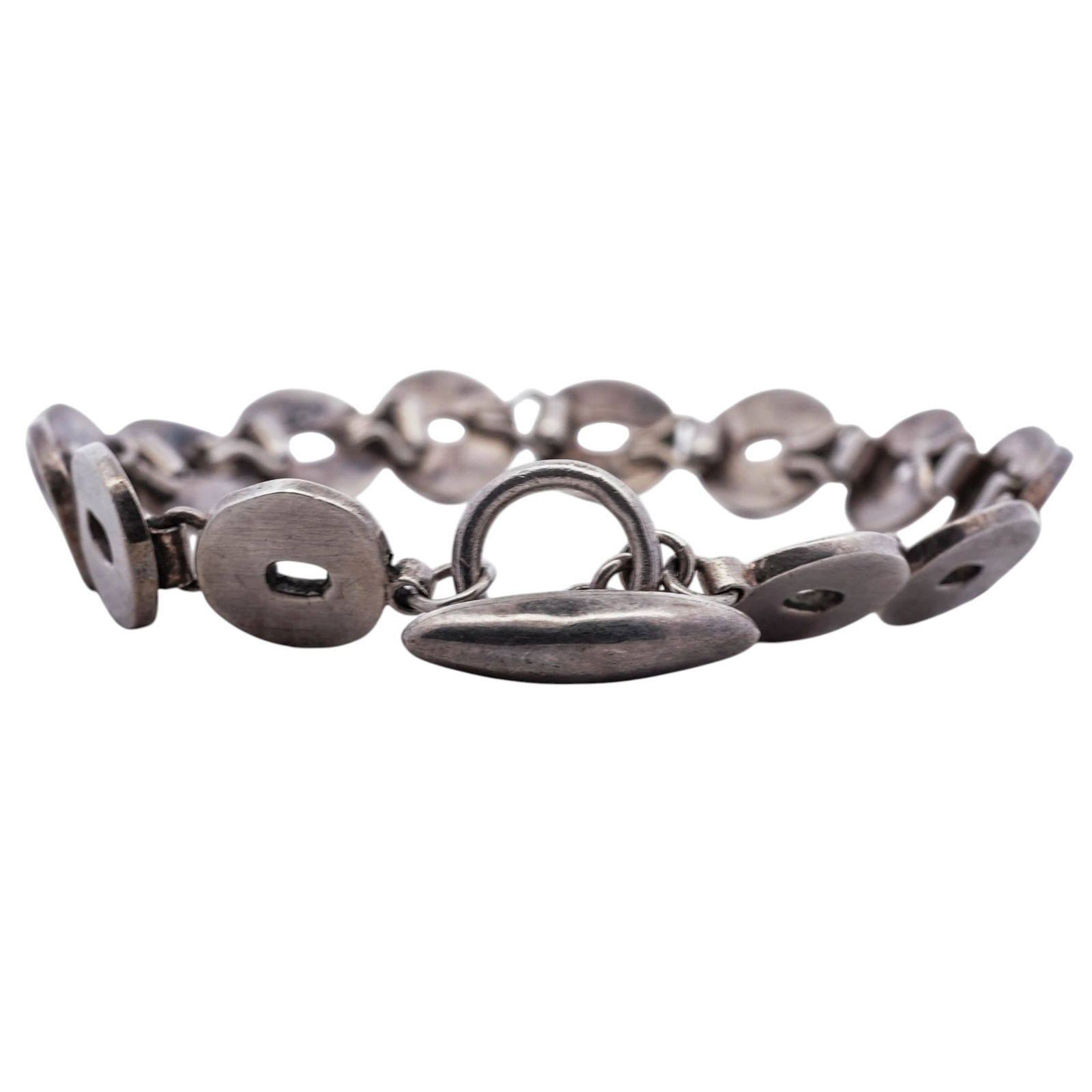 Mexican Sterling Silver Toggle Bracelet - 3